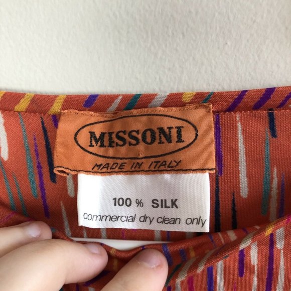 Missoni Vintage short sleeve long silk dress - Picture 5 of 7